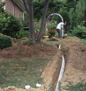 a new irrigation line being laid in Duncanville TX