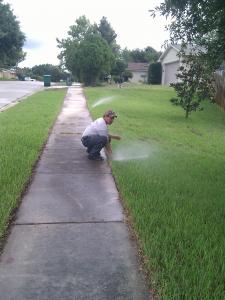 a Duncanville Sprinkler Installation in progress